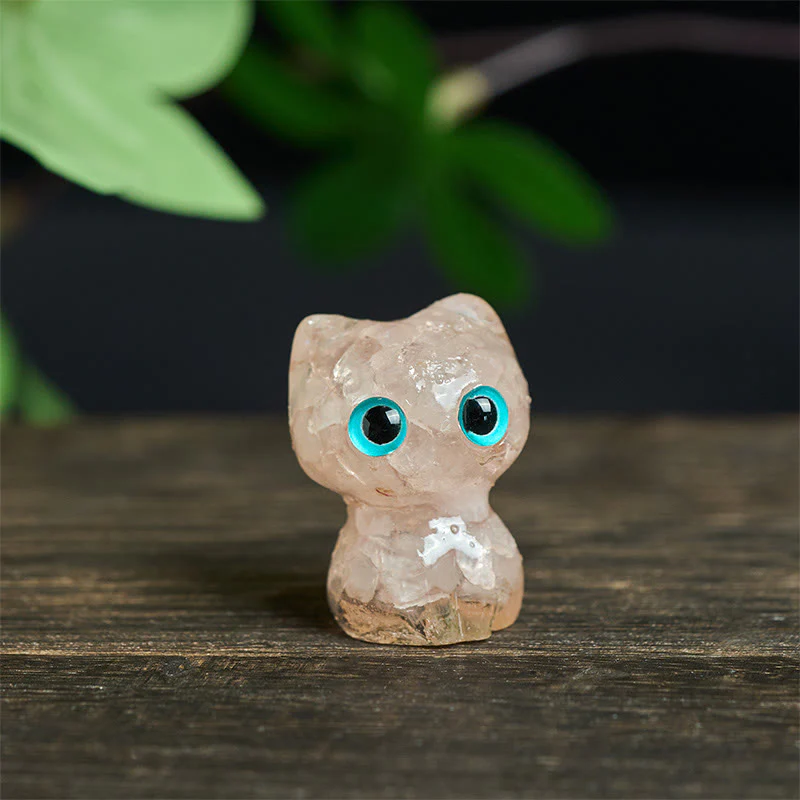 Statua decorativa di purificazione di piccoli gatti in resina gocciolante Buddha Stones - Image 13