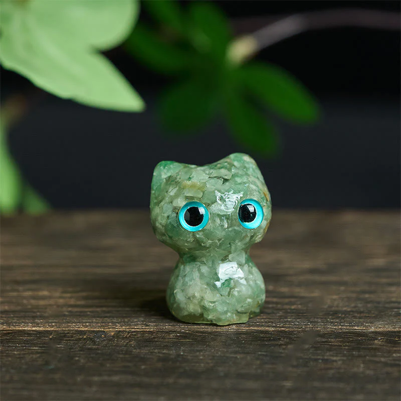 Statua decorativa di purificazione di piccoli gatti in resina gocciolante Buddha Stones - Image 19
