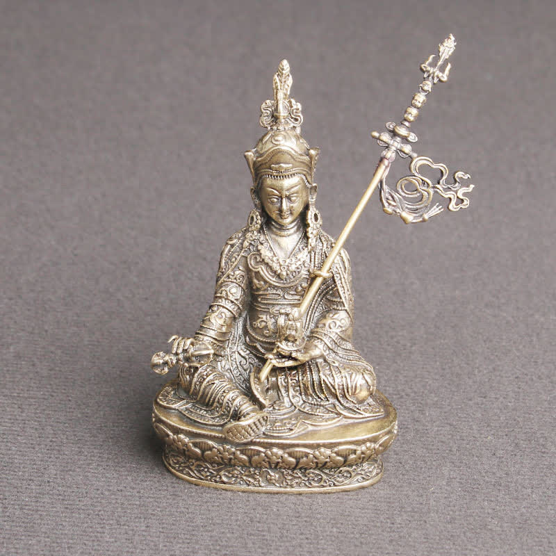 Statua del Buddha Padmasambhava, decorazione del tempio, ornamento della serenità in rame - Image 2