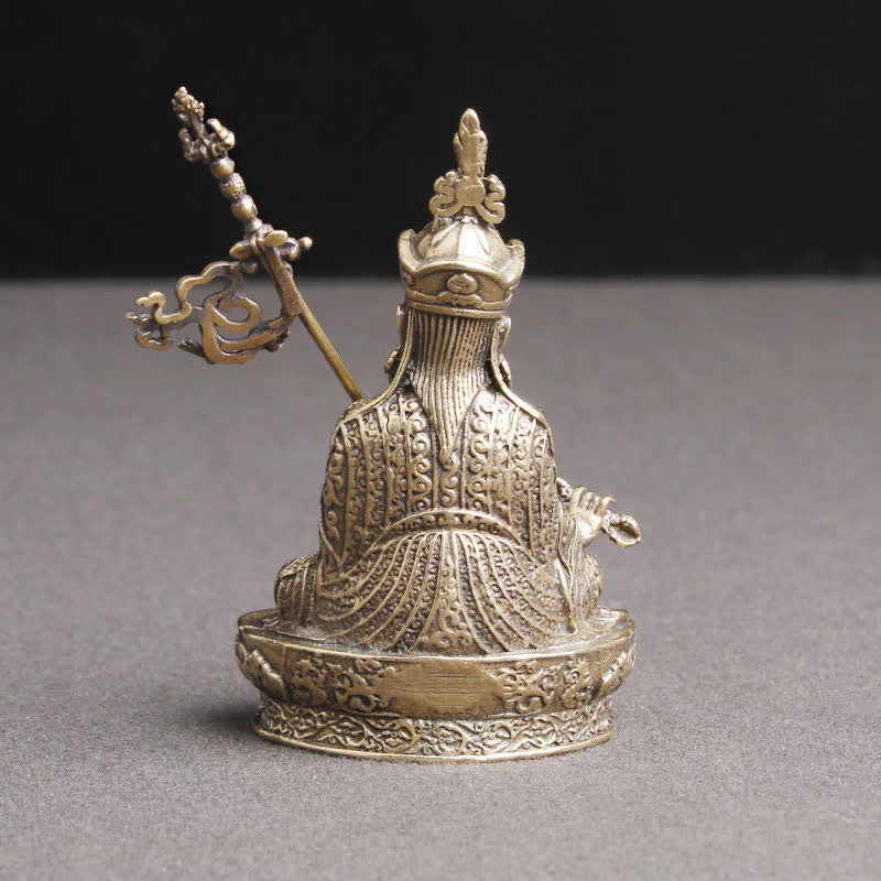 Statua del Buddha Padmasambhava, decorazione del tempio, ornamento della serenità in rame - Image 7