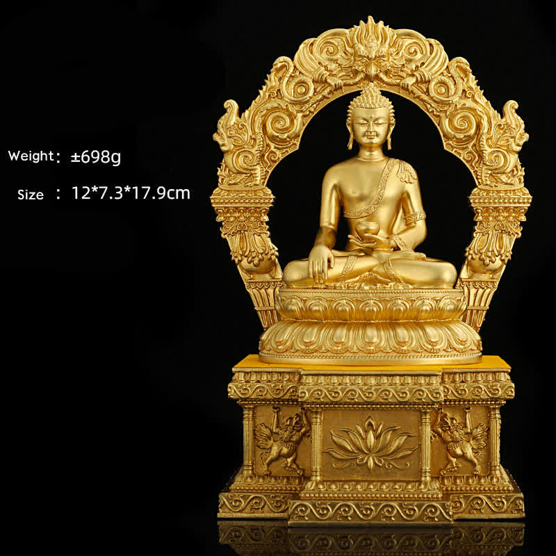 Statua di Buddha della medicina Shakyamuni Amitabha, statua in rame della serenità, decorazione per la casa - Image 3