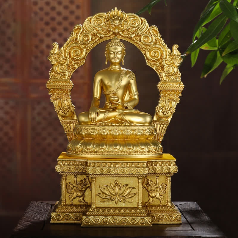 Statua di Buddha della medicina Shakyamuni Amitabha, statua in rame della serenità, decorazione per la casa - Image 6