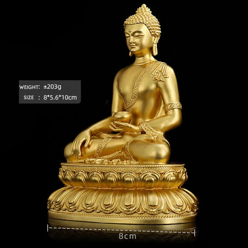 Statua di Buddha della medicina Shakyamuni Amitabha, statua in rame della serenità, decorazione per la casa - Image 7