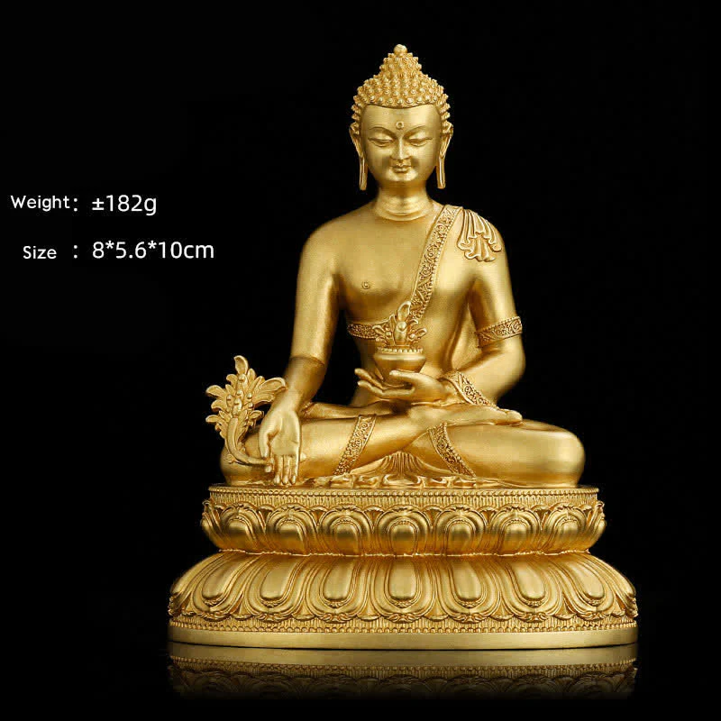 Statua di Buddha della medicina Shakyamuni Amitabha, statua in rame della serenità, decorazione per la casa - Image 8