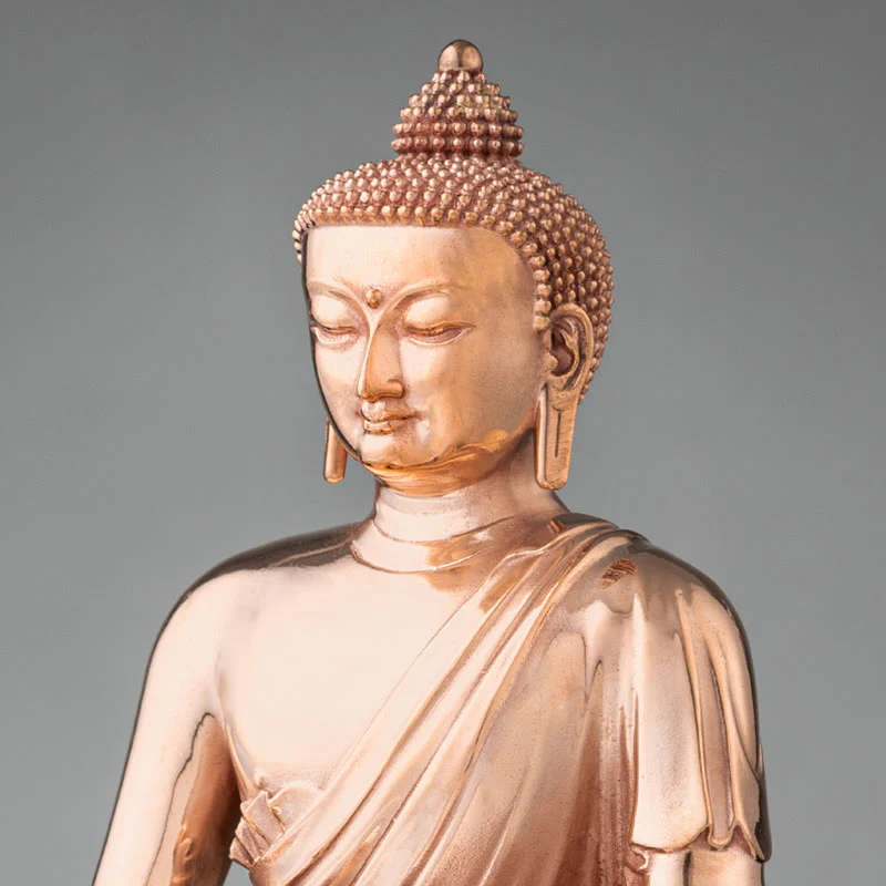 Statua di Buddha Gautama Shakyamuni in rame, decorazione per la casa - Image 4