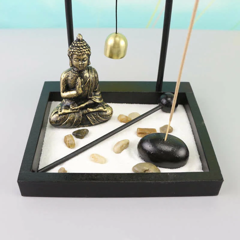 Statua di Buddha Rocce Meditazione Pace Zen Giardino Set Decorazione per la casa - Image 7