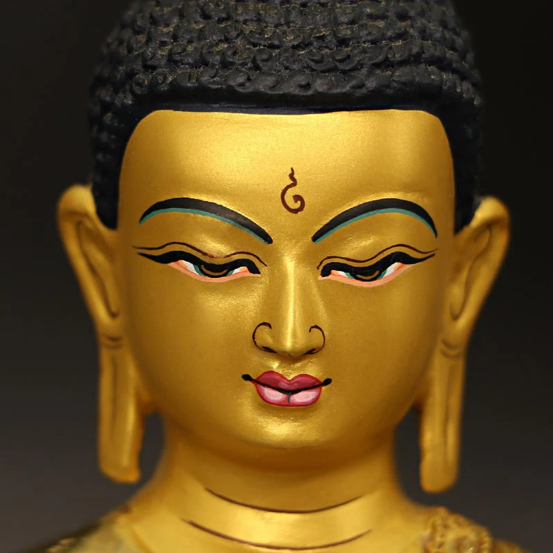 Statua di Buddha Shakyamuni Buddha della medicina Compassione in rame placcato oro Decorazione - Image 10