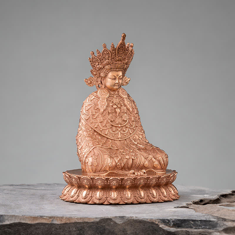 Statua di Buddha Shakyamuni in rame fatta a mano con compassione, decorazione - Image 2