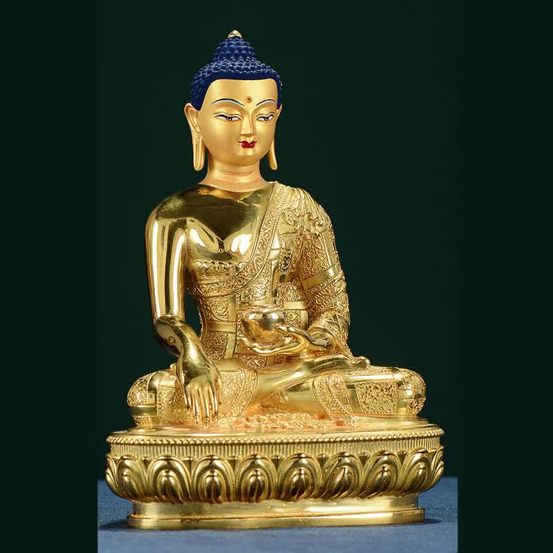 Statua di Buddha Shakyamuni Statua di rame dell'illuminazione Decorazione per la casa - Image 2