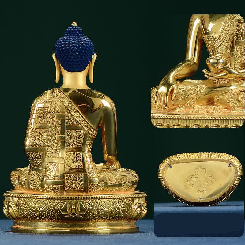 Statua di Buddha Shakyamuni Statua di rame dell'illuminazione Decorazione per la casa - Image 5