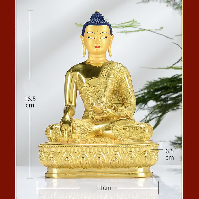 Statua di Buddha Shakyamuni Statua di rame dell'illuminazione Decorazione per la casa - Image 7