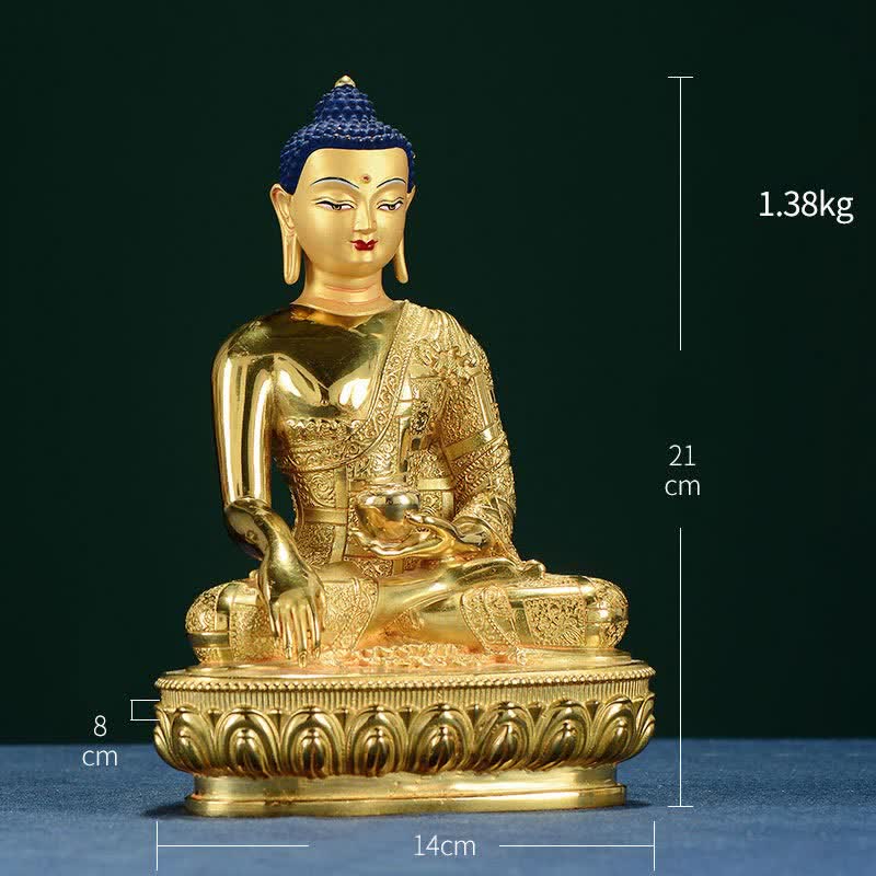 Statua di Buddha Shakyamuni Statua di rame dell'illuminazione Decorazione per la casa - Image 8