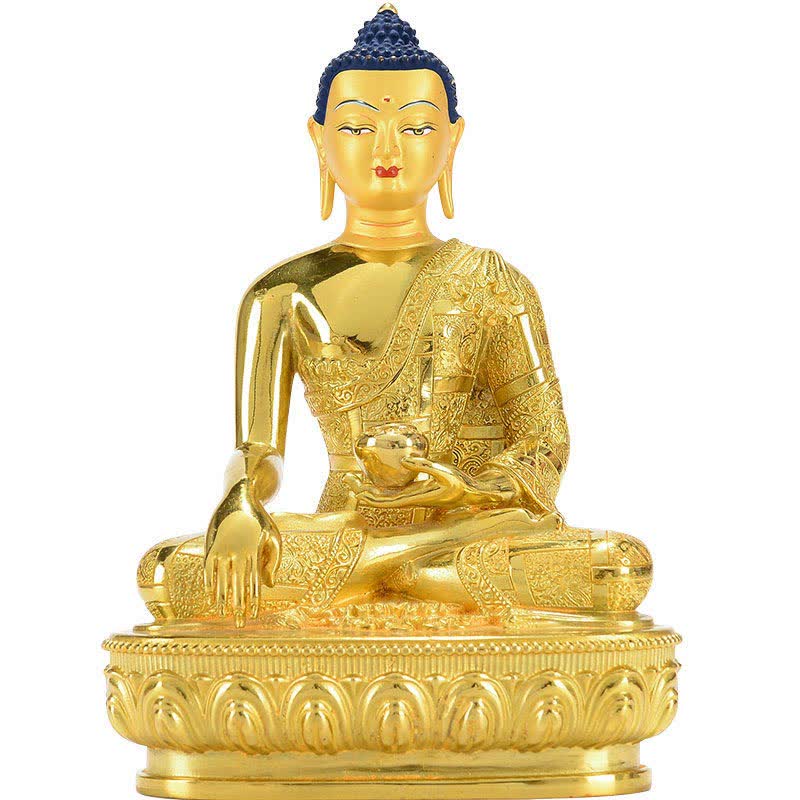 Statua di Buddha Shakyamuni Statua di rame dell'illuminazione Decorazione per la casa - Image 9