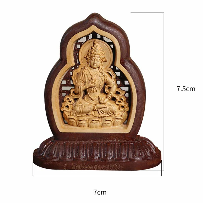 Statua di compassione incisa in legno del Buddha Vajrasattva, decorazione figurina - Image 6