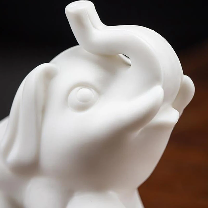 Statua di elefante piccolo Buddha Stones porcellana bianca ceramica forza decorazione scrivania casa - Image 12