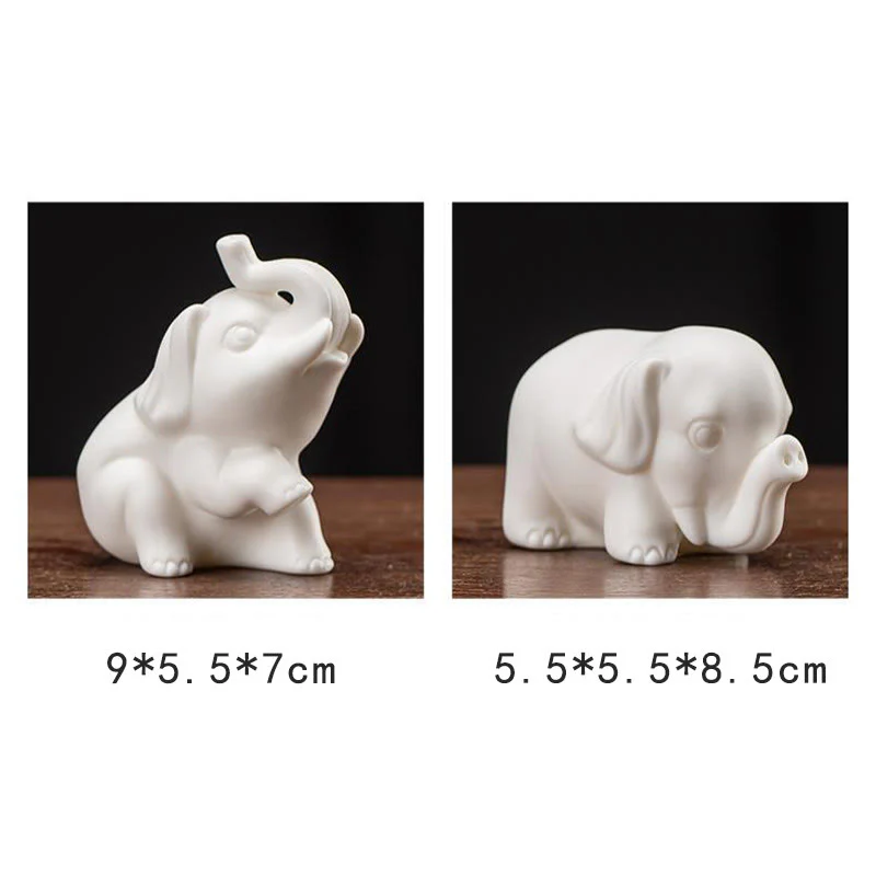 Statua di elefante piccolo Buddha Stones porcellana bianca ceramica forza decorazione scrivania casa - Image 15