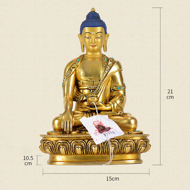 Statua di rame della compassione di Buddha Shakyamuni Decorazione - Image 14