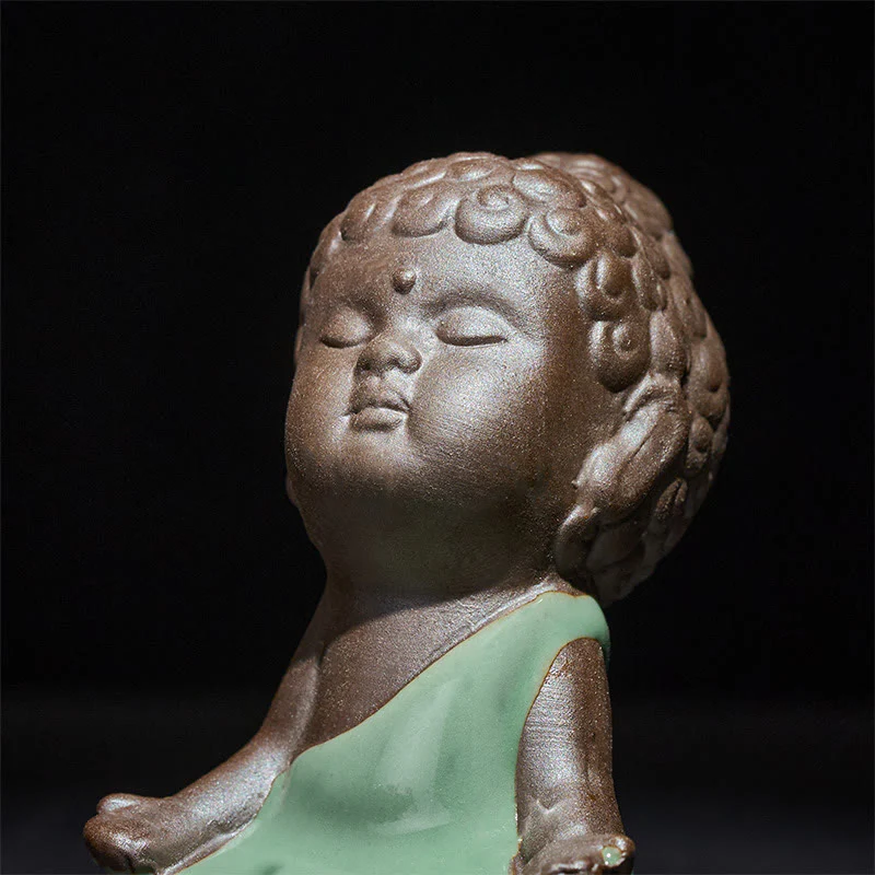 Statua in ceramica del monaco che riposa in meditazione, preghiera, Buddha Stones, serenità, decorazione per la casa - Image 18