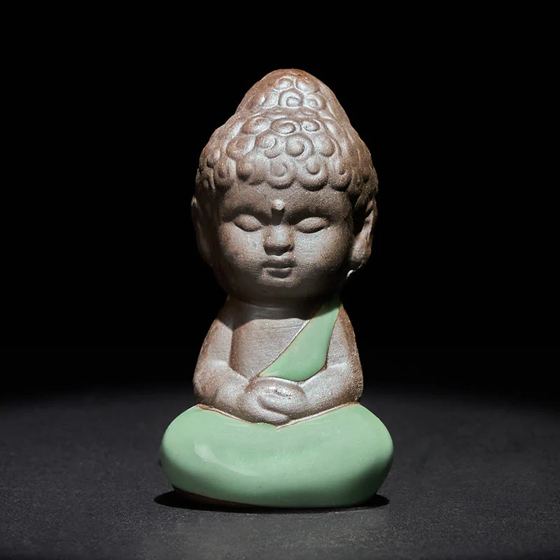 Statua in ceramica del monaco che riposa in meditazione, preghiera, Buddha Stones, serenità, decorazione per la casa - Image 19
