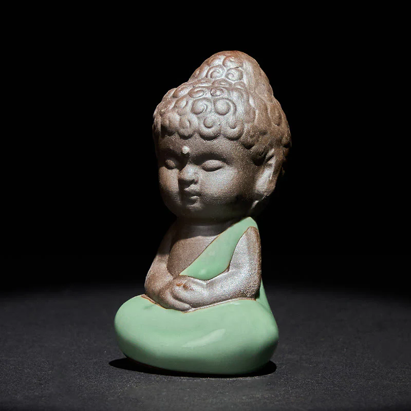 Statua in ceramica del monaco che riposa in meditazione, preghiera, Buddha Stones, serenità, decorazione per la casa - Image 20