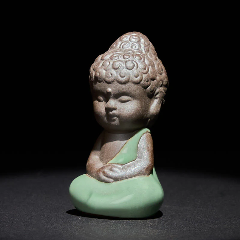 Statua in ceramica del monaco che riposa in meditazione, preghiera, Buddha Stones, serenità, decorazione per la casa - Image 21