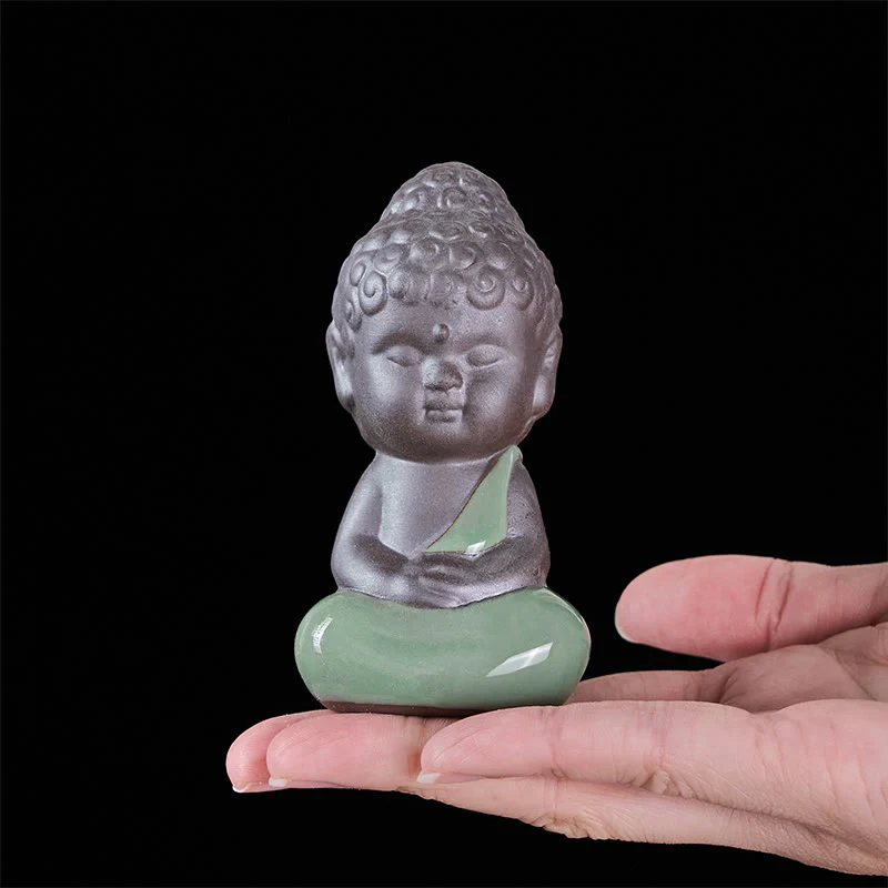 Statua in ceramica del monaco che riposa in meditazione, preghiera, Buddha Stones, serenità, decorazione per la casa - Image 27
