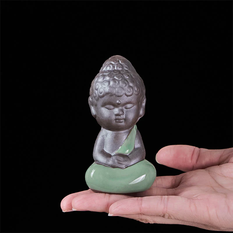 Statua in ceramica del monaco che riposa in meditazione, preghiera, Buddha Stones, serenità, decorazione per la casa - Image 28