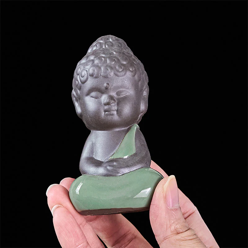 Statua in ceramica del monaco che riposa in meditazione, preghiera, Buddha Stones, serenità, decorazione per la casa - Image 29
