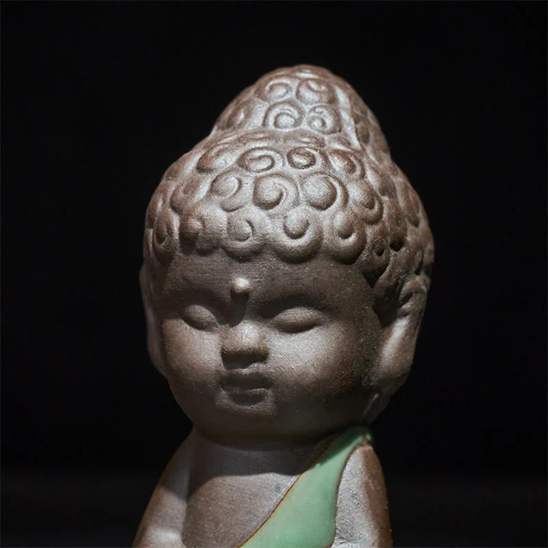 Statua in ceramica del monaco che riposa in meditazione, preghiera, Buddha Stones, serenità, decorazione per la casa - Image 31