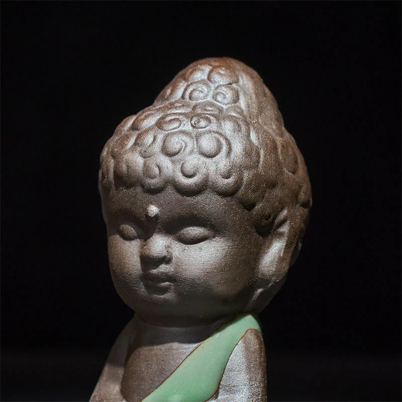 Statua in ceramica del monaco che riposa in meditazione, preghiera, Buddha Stones, serenità, decorazione per la casa - Image 32