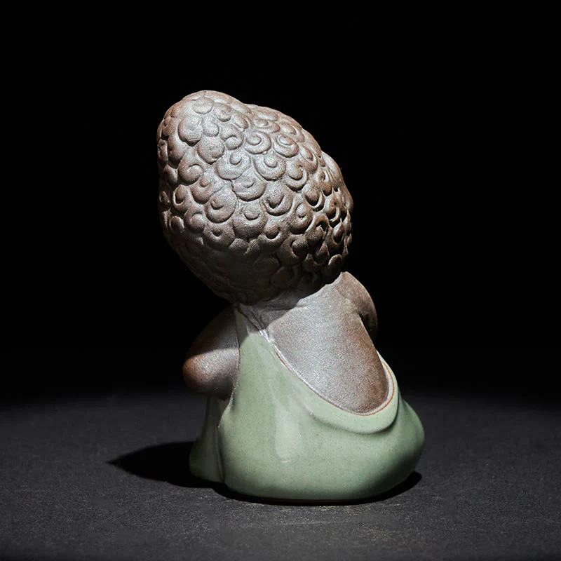 Statua in ceramica del monaco che riposa in meditazione, preghiera, Buddha Stones, serenità, decorazione per la casa - Image 35
