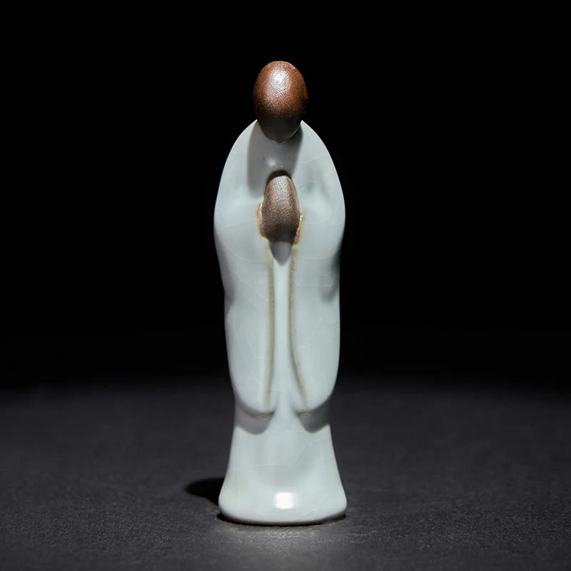 Statua in ceramica del monaco da meditazione, Buddha Stones, decorazione per la casa della serenità - Image 2