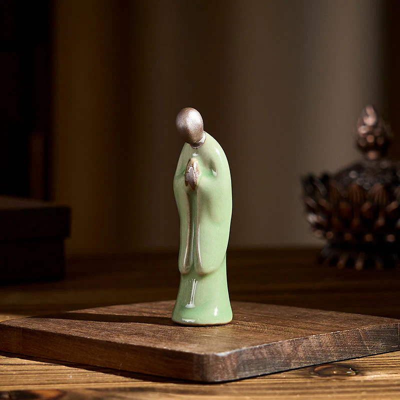Statua in ceramica del monaco da meditazione, Buddha Stones, decorazione per la casa della serenità - Image 30
