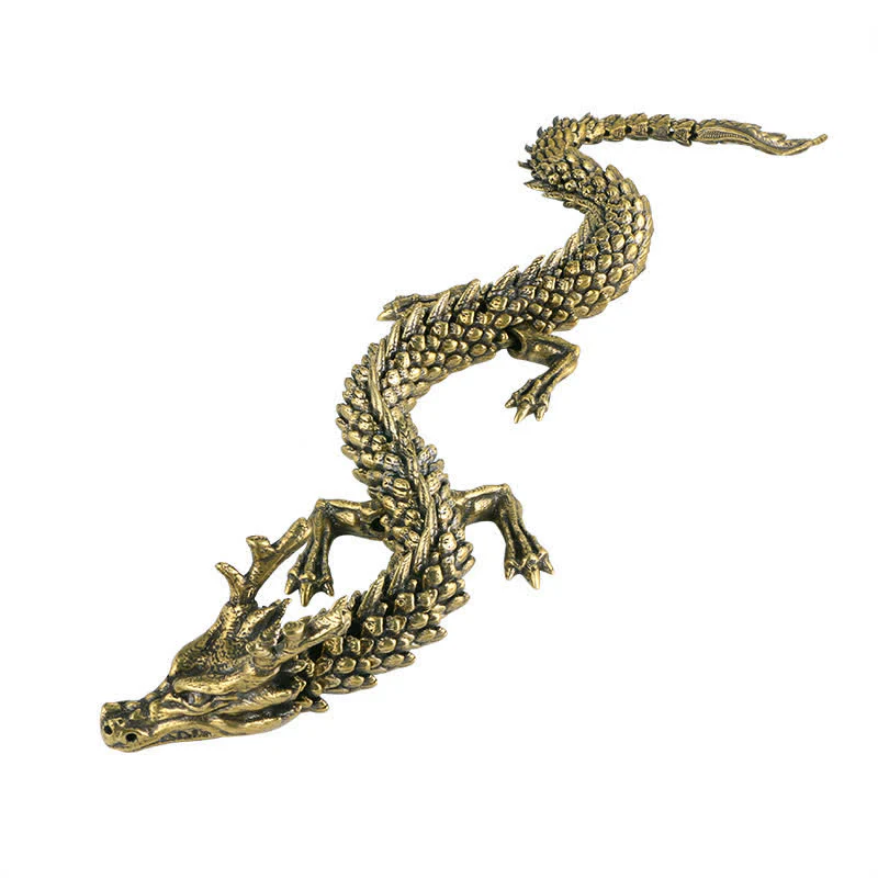 Statua in ottone e rame con drago, ricchezza, fortuna e protezione, decorazione per la casa - Image 7