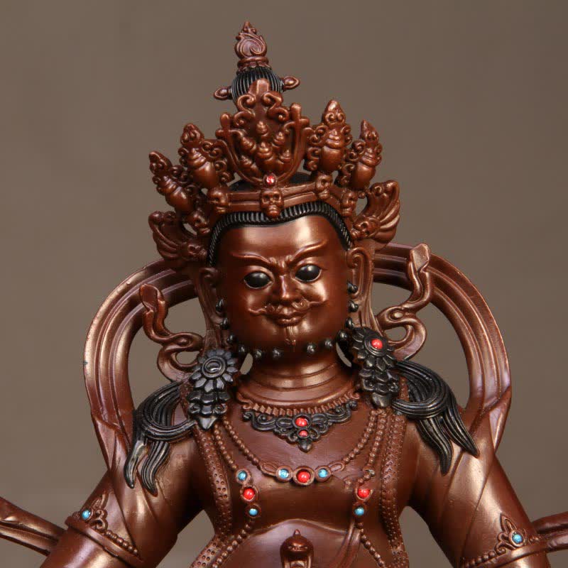 Statua in rame della compassione della statuetta del Bodhisattva Jambhala giallo, decorazione per la casa e l'ufficio - Image 14