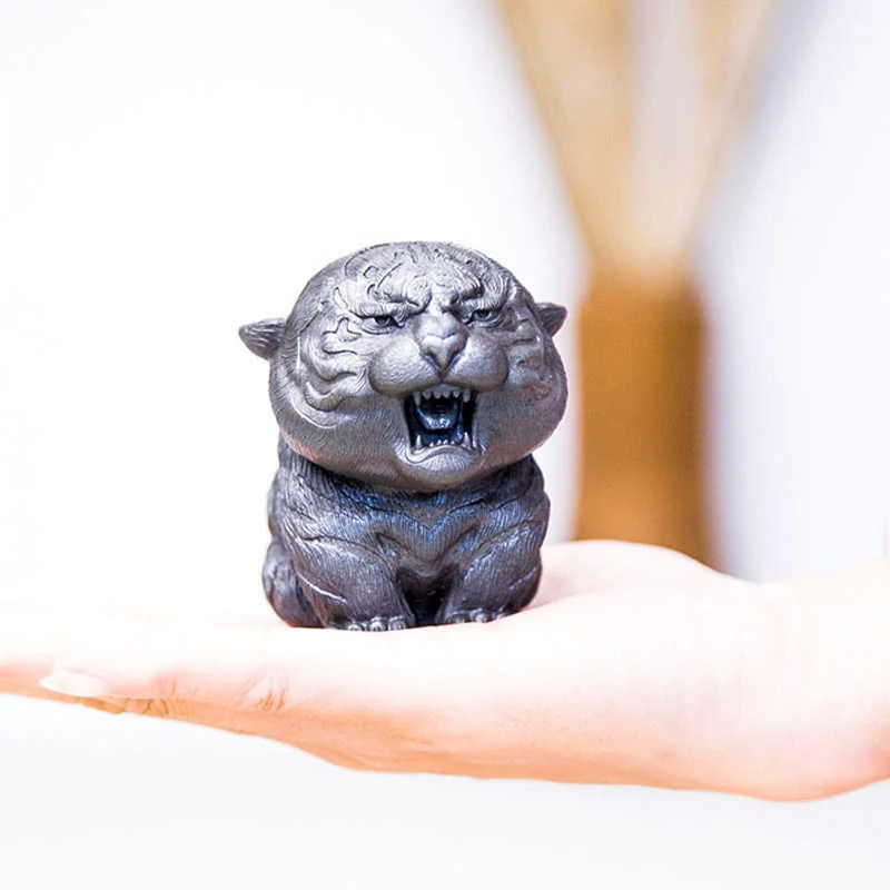 Statua in resina Buddha Stones con polvere di ferro e ruggine fatta a mano in miniatura di tigre ruggente, decorazione per la casa - Image 23