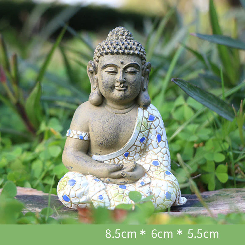 Statua in resina di Buddha Zen in meditazione, decorazione per la casa - Image 11