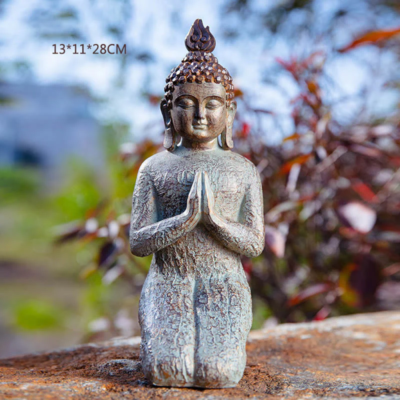 Statua in resina di Buddha Zen in meditazione, decorazione per la casa - Image 14