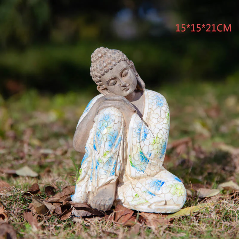 Statua in resina di Buddha Zen in meditazione, decorazione per la casa - Image 19