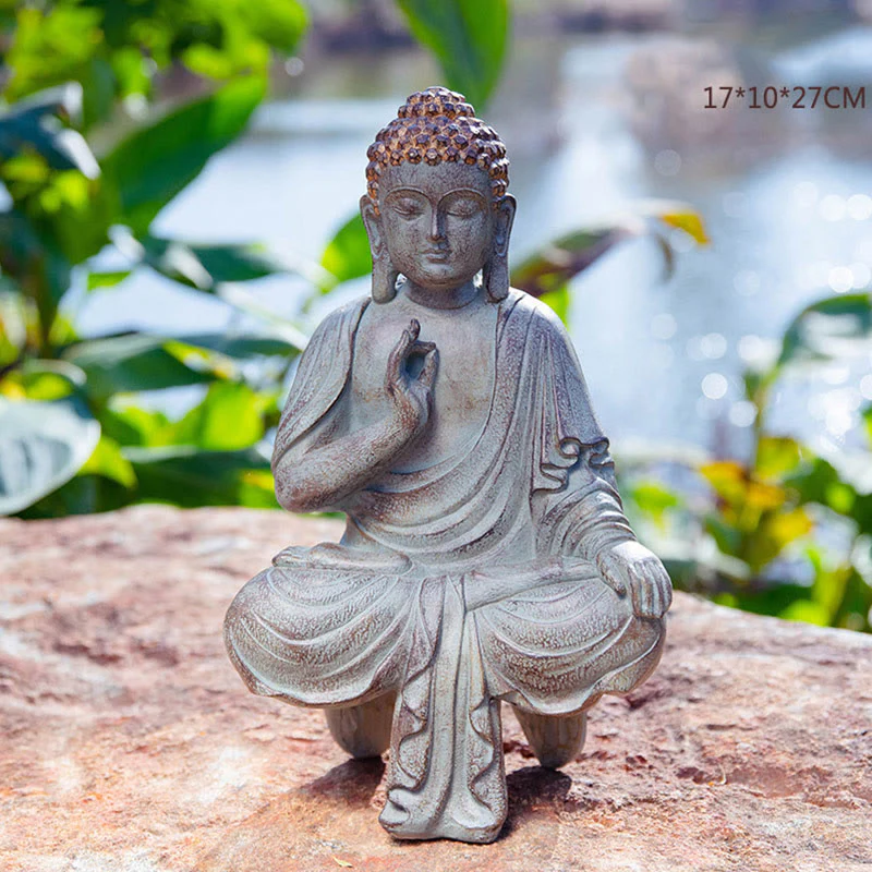 Statua in resina di Buddha Zen in meditazione, decorazione per la casa - Image 22