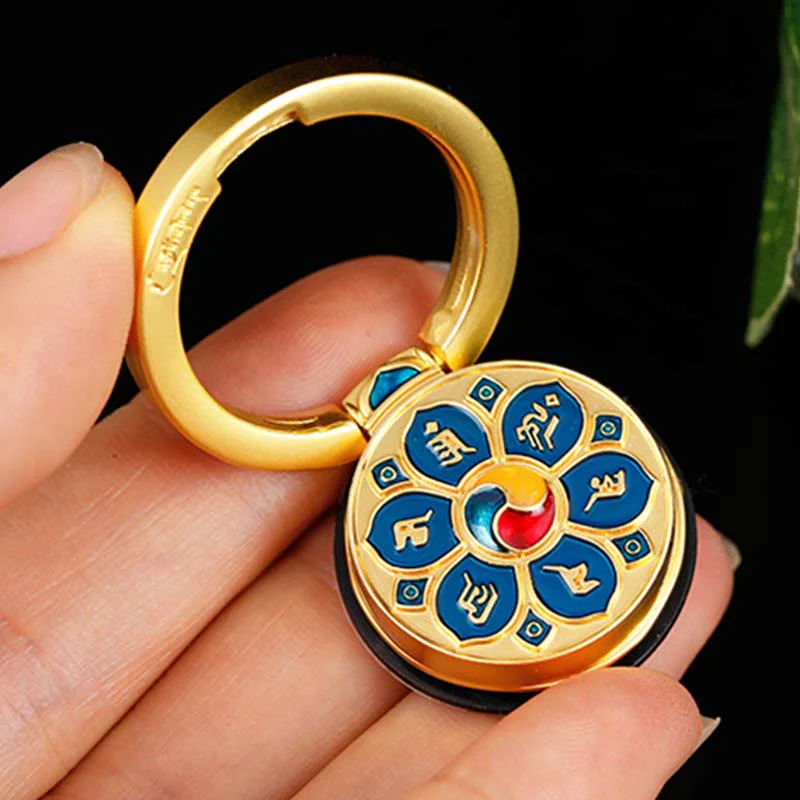 Supporto per anello per telefono con simbolo della pace tibetano Om Mani Padme Hum, decorazioni universali per telefono - Image 25