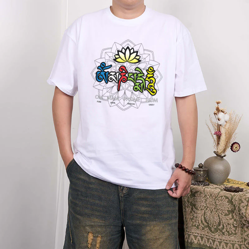 T-shirt con maglietta Buddha Stones Om Mani Padme Hum Lotus - Image 13