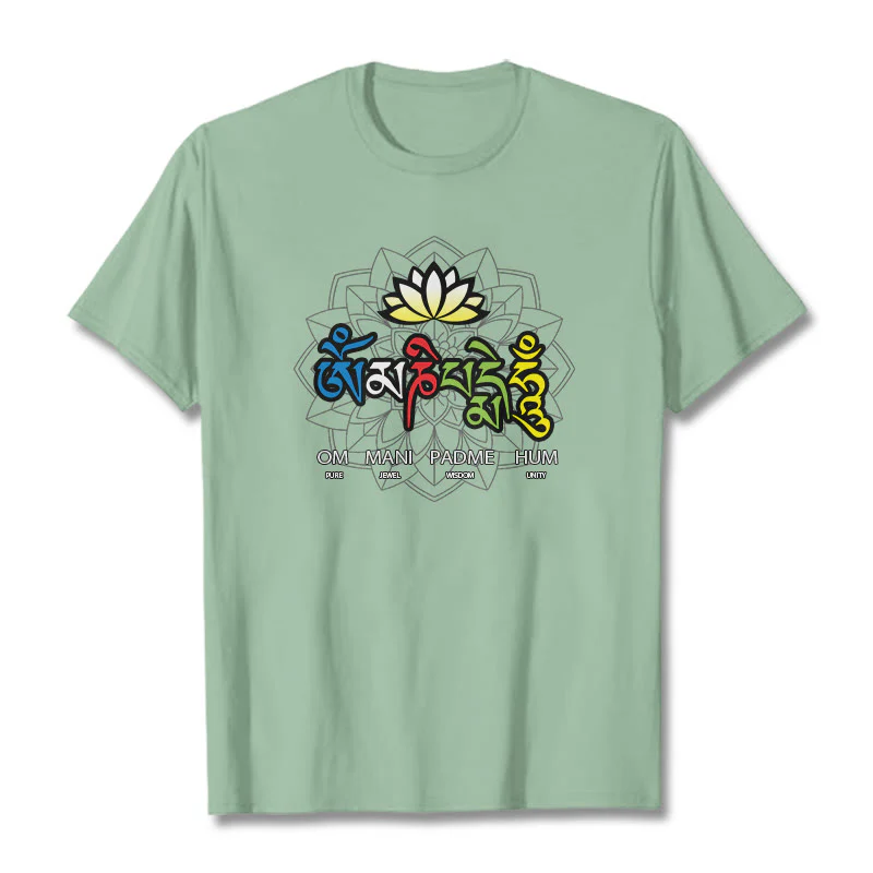 T-shirt con maglietta Buddha Stones Om Mani Padme Hum Lotus - Image 18