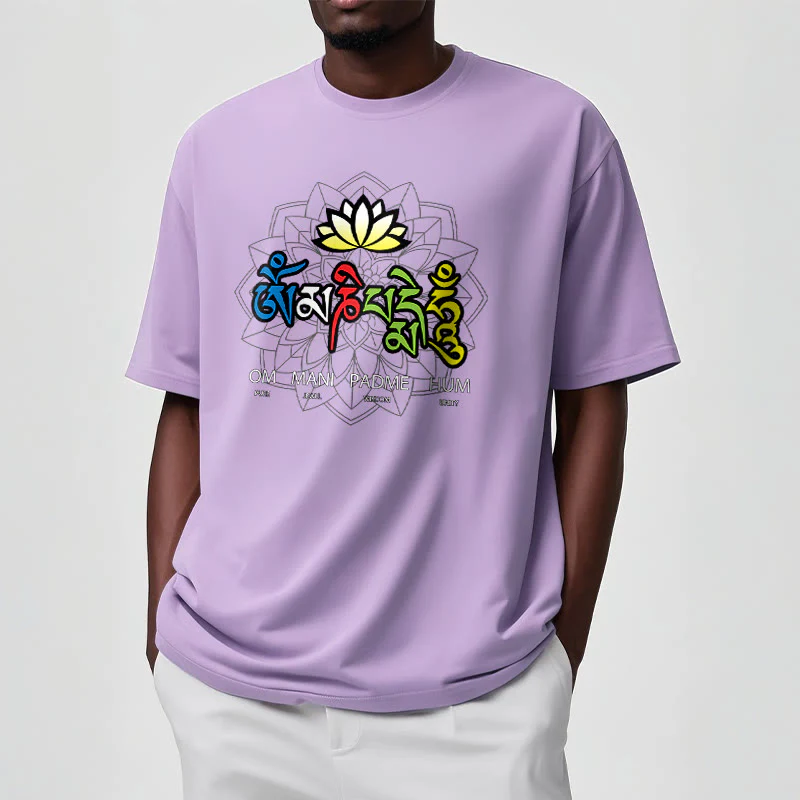 T-shirt con maglietta Buddha Stones Om Mani Padme Hum Lotus - Image 27