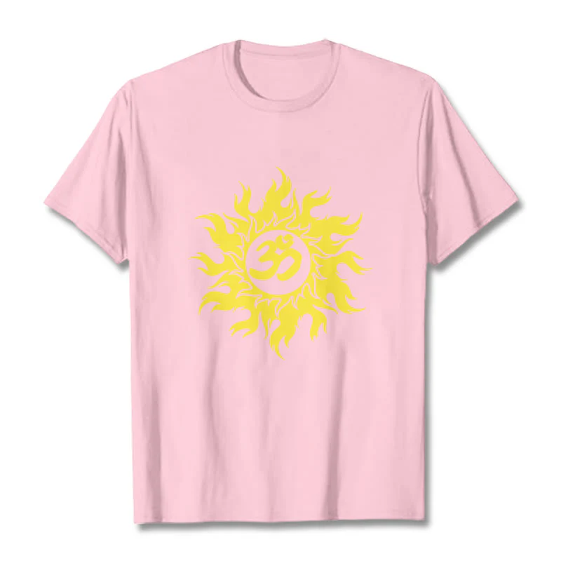 T-shirt con maglietta da sole dorata in sanscrito Buddha Stones OM Mantra - Image 13
