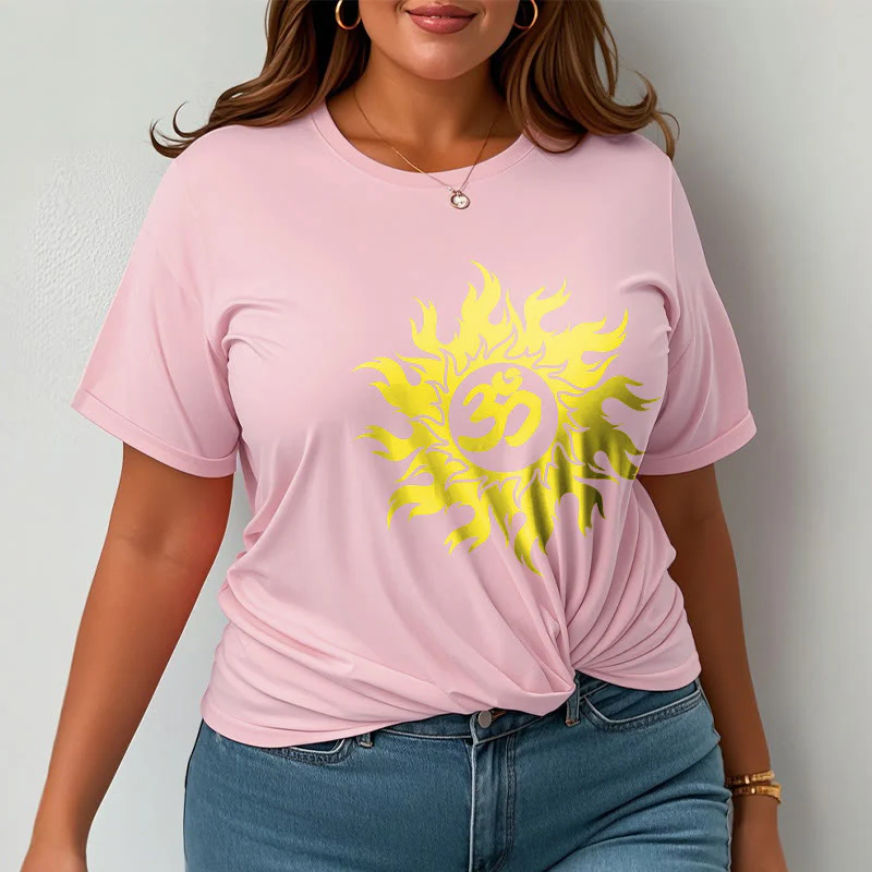 T-shirt con maglietta da sole dorata in sanscrito Buddha Stones OM Mantra - Image 14