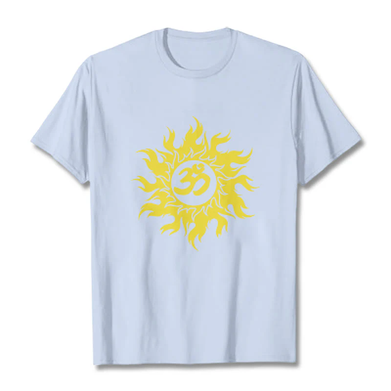 T-shirt con maglietta da sole dorata in sanscrito Buddha Stones OM Mantra - Image 19