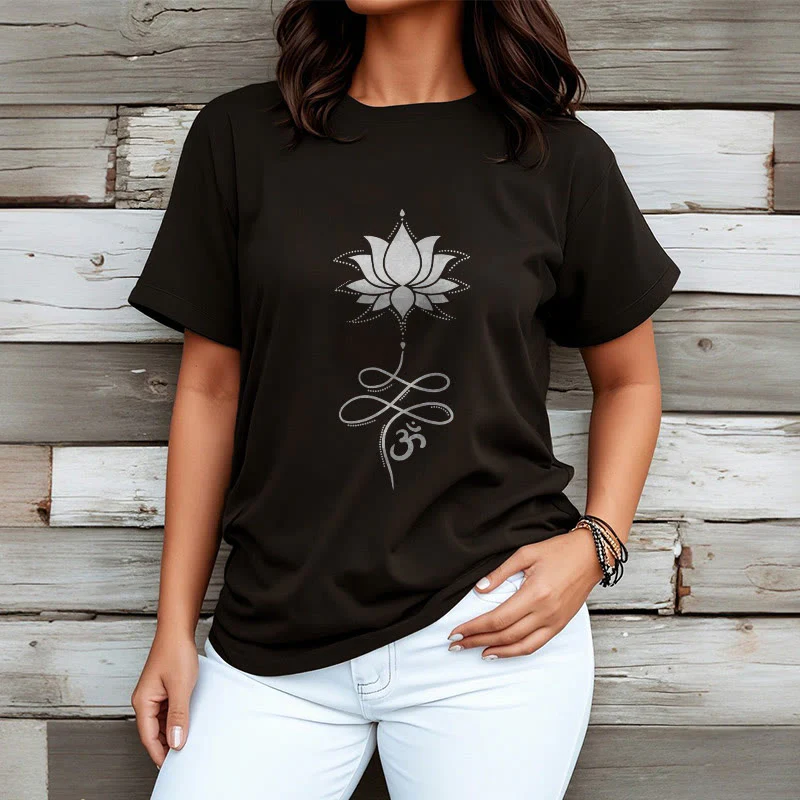 T-shirt con maglietta in sanscrito Buddha Stones Lotus OM - Image 3