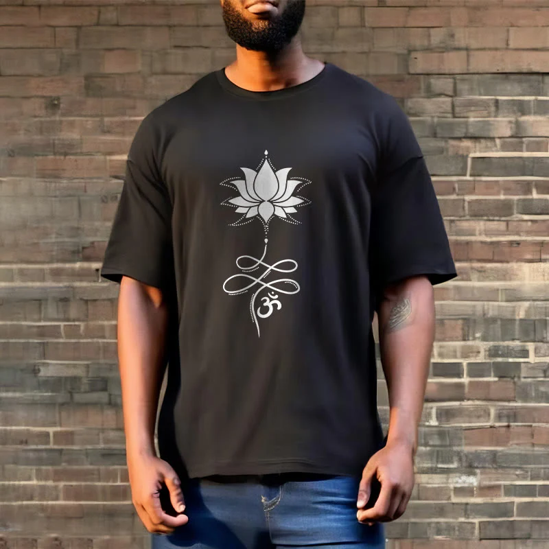 T-shirt con maglietta in sanscrito Buddha Stones Lotus OM - Image 4
