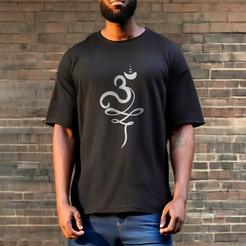 T-shirt con maglietta in sanscrito OM Buddha Stones - Image 3